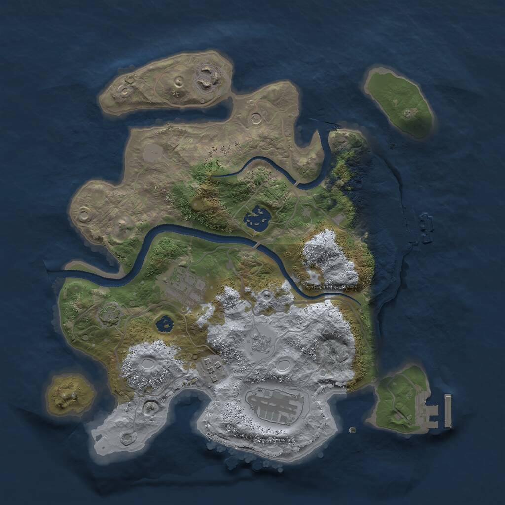 Rust Map: Procedural Map, Size: 3000, Seed: 859328922, 11 Monuments