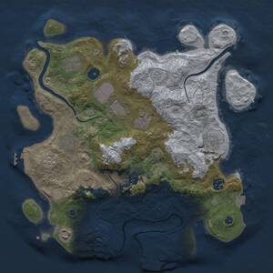Thumbnail Rust Map: Procedural Map, Size: 3500, Seed: 250776, 15 Monuments