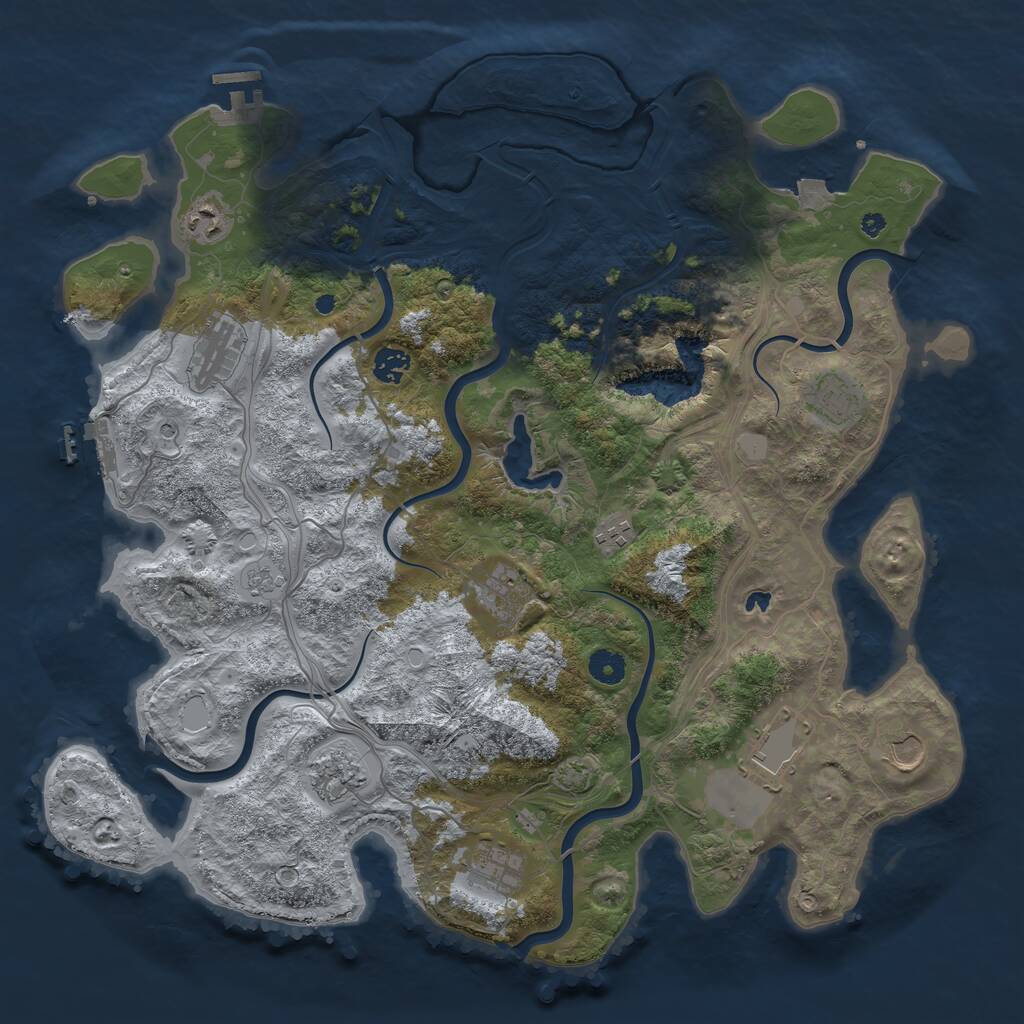 Rust Map: Procedural Map, Size: 4250, Seed: 782746, 16 Monuments