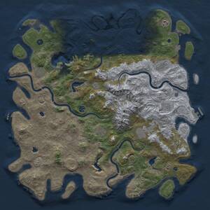 Thumbnail Rust Map: Procedural Map, Size: 5000, Seed: 23857, 17 Monuments