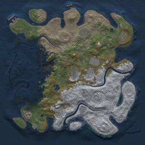 Thumbnail Rust Map: Procedural Map, Size: 3800, Seed: 76834251, 17 Monuments