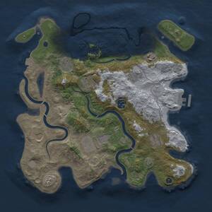Thumbnail Rust Map: Procedural Map, Size: 3500, Seed: 346182682, 14 Monuments