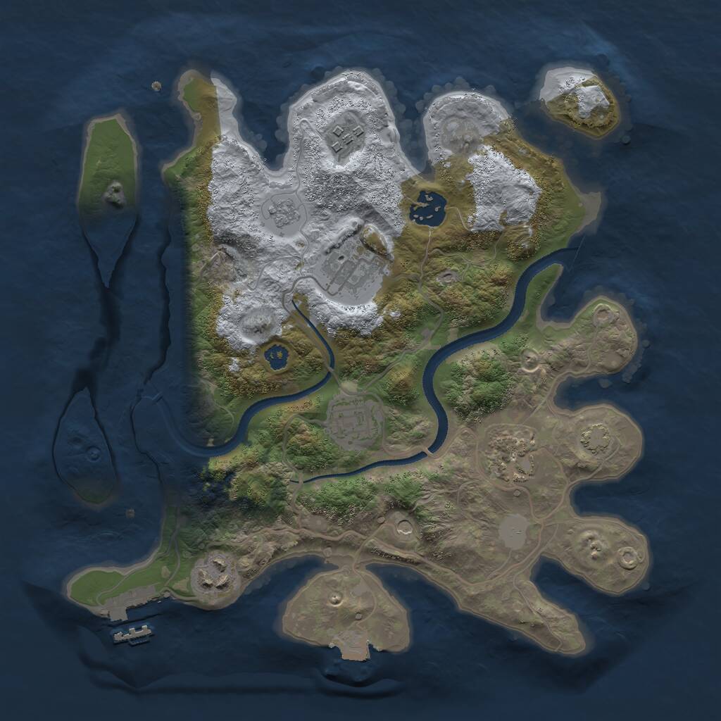 Rust Map: Procedural Map, Size: 3000, Seed: 614960130, 11 Monuments