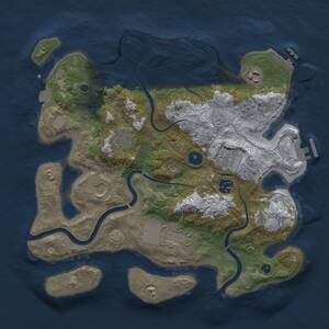 Thumbnail Rust Map: Procedural Map, Size: 3500, Seed: 3654435, 13 Monuments