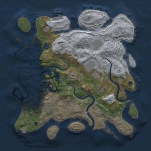 Thumbnail Rust Map: Procedural Map, Size: 3599, Seed: 493705415, 13 Monuments