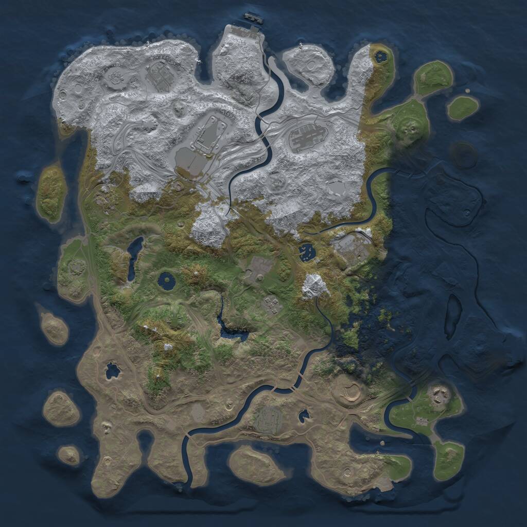 Rust Map: Procedural Map, Size: 4500, Seed: 680586672, 17 Monuments
