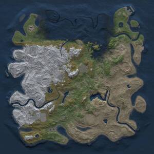 Thumbnail Rust Map: Procedural Map, Size: 4500, Seed: 18288954, 16 Monuments