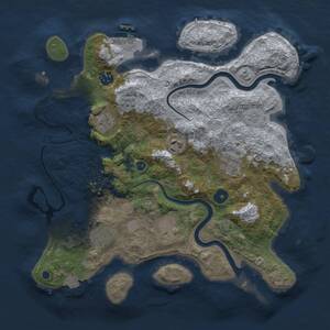 Thumbnail Rust Map: Procedural Map, Size: 3483, Seed: 493705415, 12 Monuments