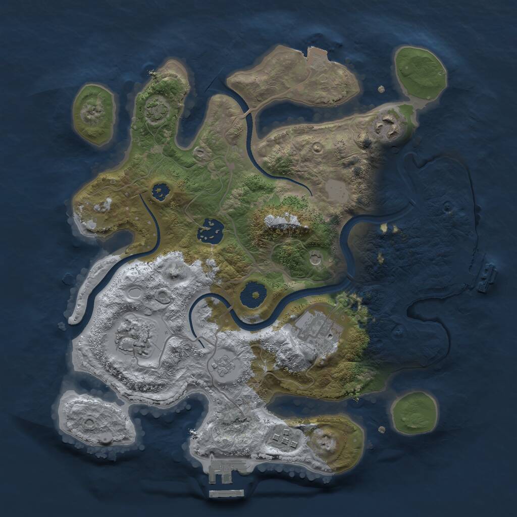 Rust Map: Procedural Map, Size: 3000, Seed: 1170704473, 11 Monuments