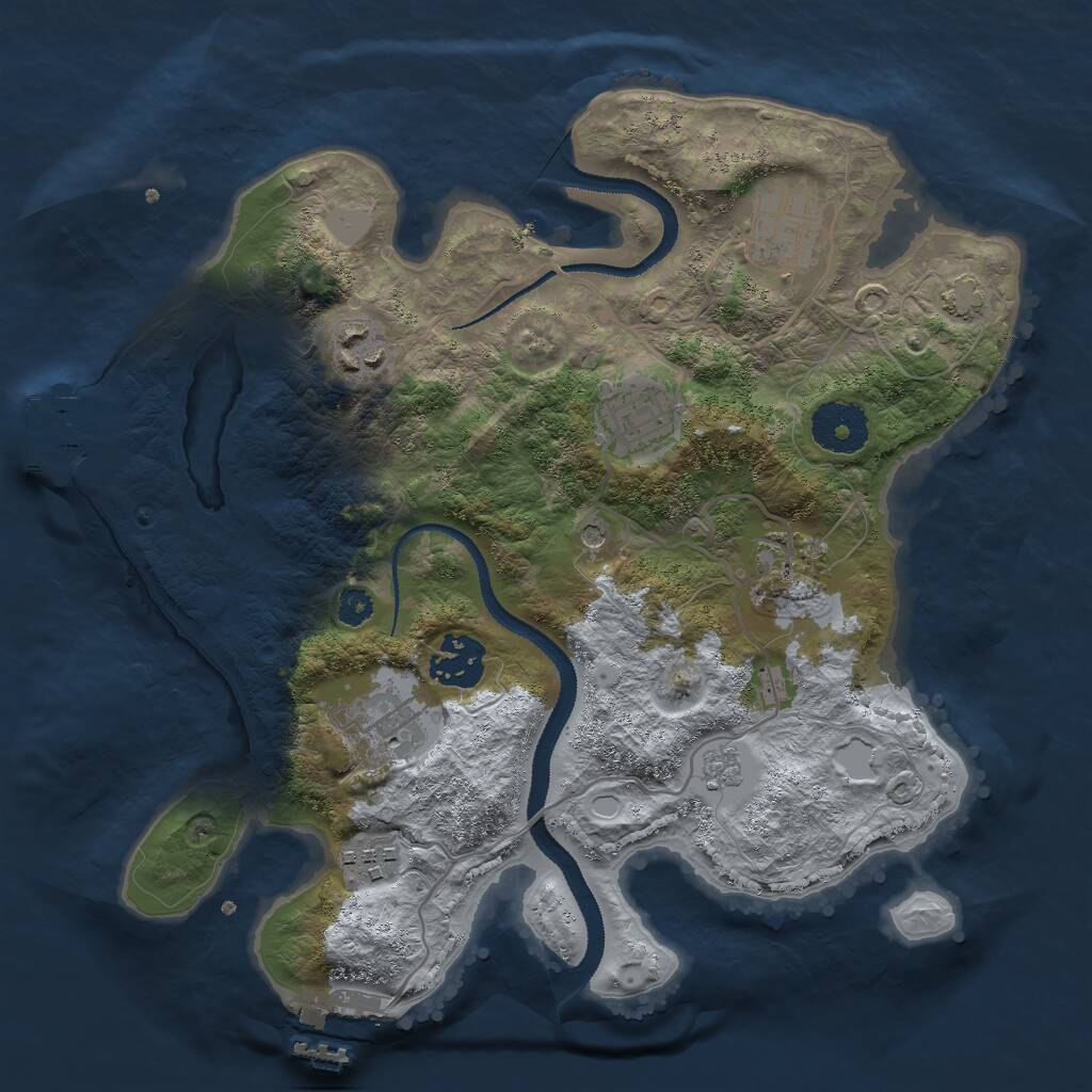 Rust Map: Procedural Map, Size: 3000, Seed: 503383049, 13 Monuments