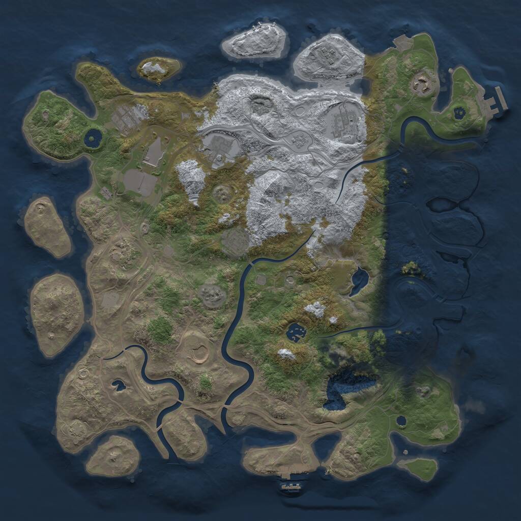 Rust Map: Procedural Map, Size: 4250, Seed: 285846117, 16 Monuments