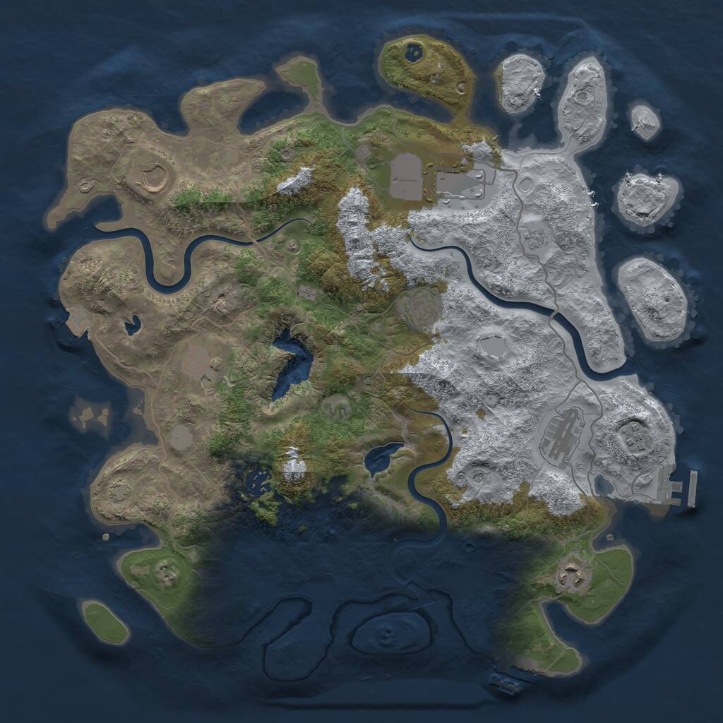 Rust Map: Procedural Map, Size: 4000, Seed: 1637914295, 14 Monuments