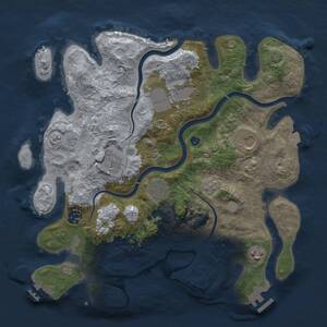 Thumbnail Rust Map: Procedural Map, Size: 3500, Seed: 1772816389, 13 Monuments