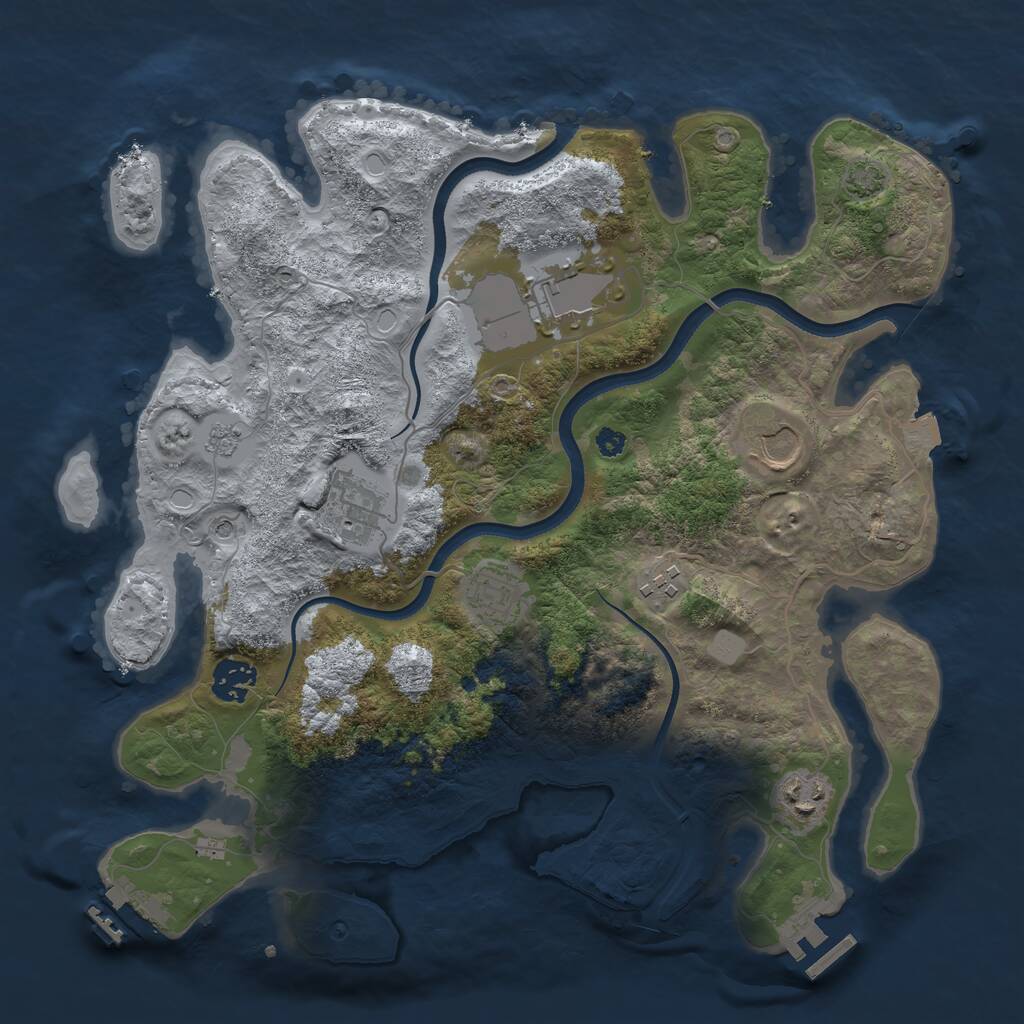 Rust Map: Procedural Map, Size: 3500, Seed: 1772816389, 13 Monuments
