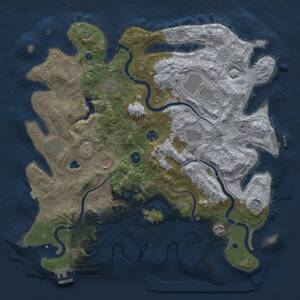 Thumbnail Rust Map: Procedural Map, Size: 4250, Seed: 1267526312, 14 Monuments