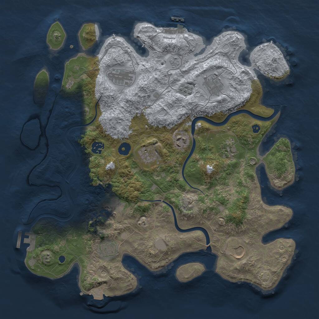 Rust Map: Procedural Map, Size: 3800, Seed: 679628531, 16 Monuments