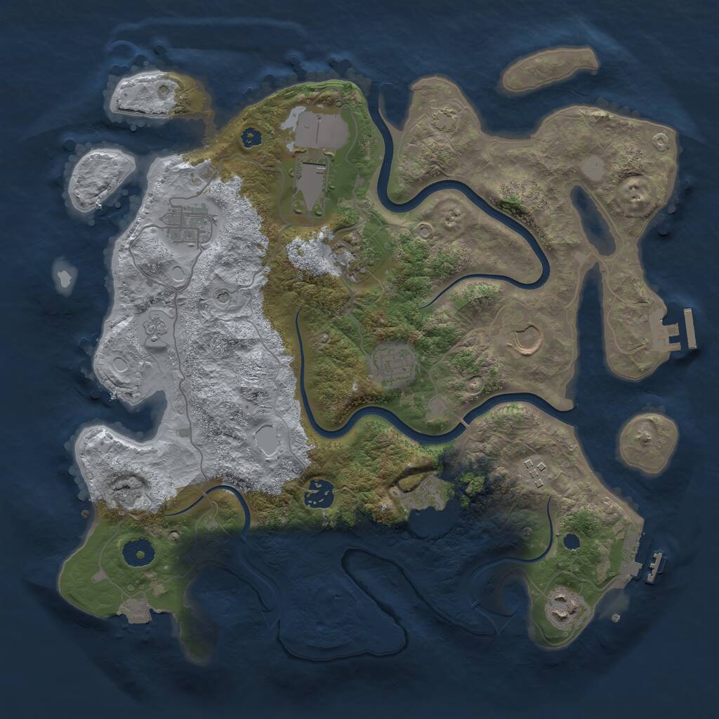 Rust Map: Procedural Map, Size: 3600, Seed: 1339363586, 15 Monuments