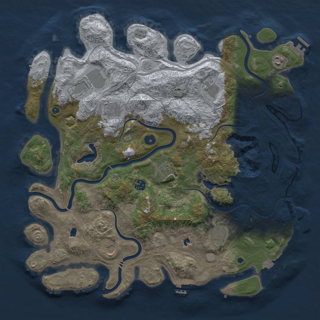 Rust Map: Procedural Map, Size: 4500, Seed: 1896977050, 15 Monuments