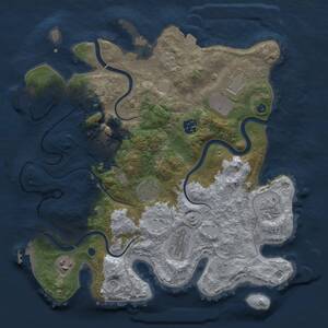 Thumbnail Rust Map: Procedural Map, Size: 3500, Seed: 410480155, 14 Monuments