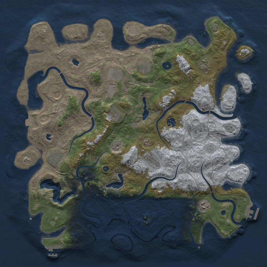 Rust Map: Procedural Map, Size: 4500, Seed: 794454191, 16 Monuments