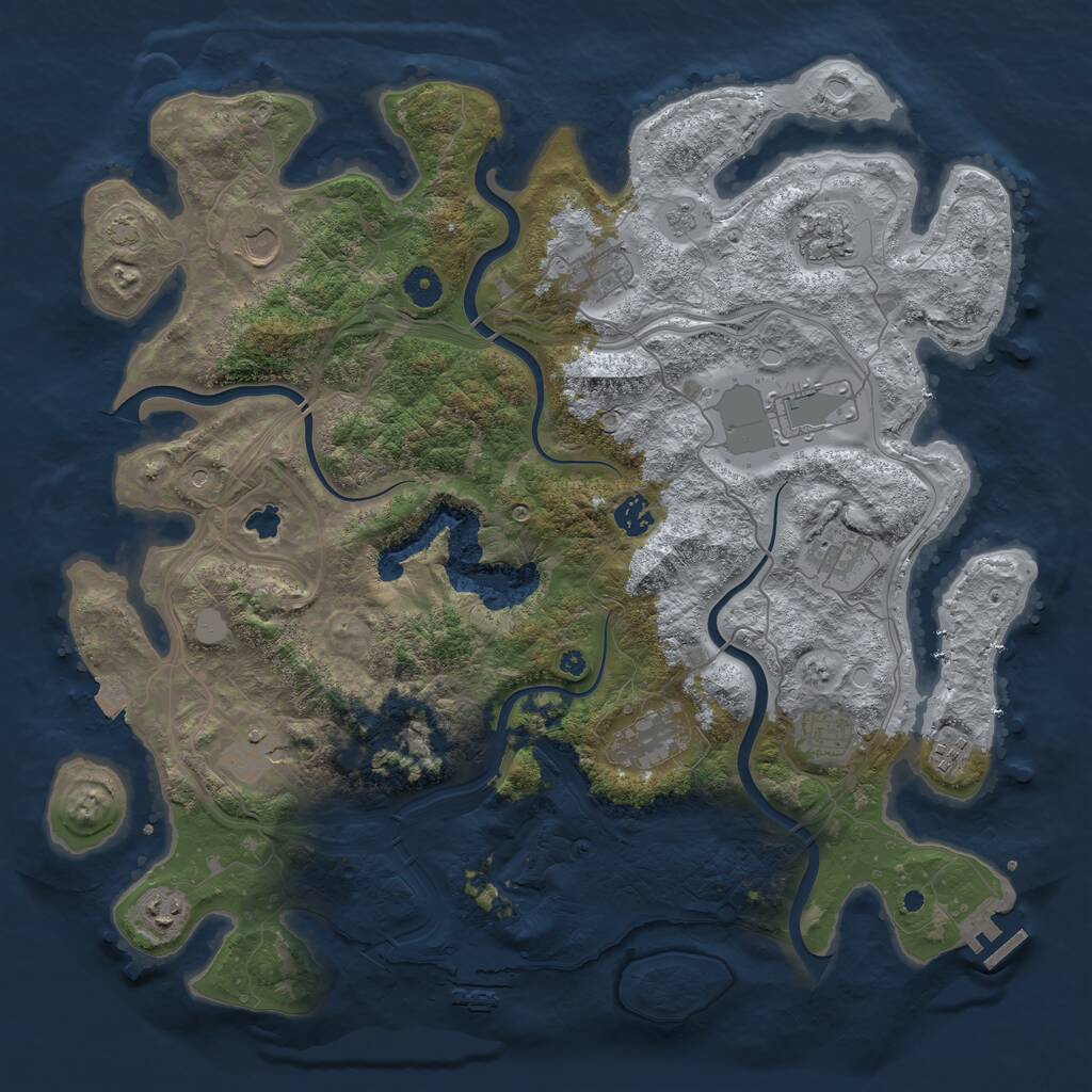 Rust Map: Procedural Map, Size: 4250, Seed: 817396949, 17 Monuments