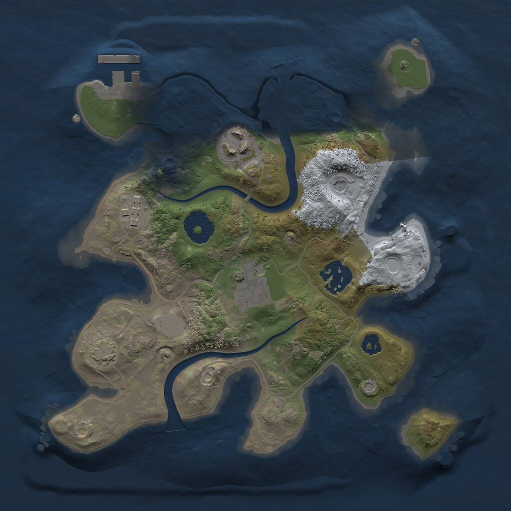 Rust Map: Procedural Map, Size: 2500, Seed: 71393934, 8 Monuments