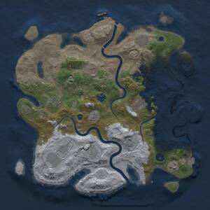 Thumbnail Rust Map: Procedural Map, Size: 3750, Seed: 1007795689, 15 Monuments