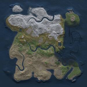 Thumbnail Rust Map: Procedural Map, Size: 3750, Seed: 912562, 16 Monuments