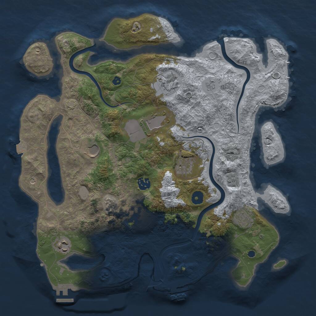 Rust Map: Procedural Map, Size: 3700, Seed: 60320640, 15 Monuments
