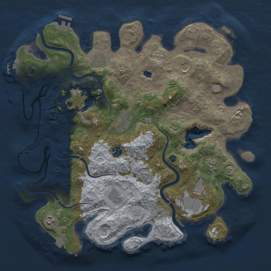 Rust Map: Procedural Map, Size: 4000, Seed: 10012, 15 Monuments