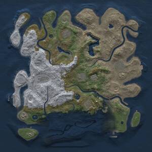 Thumbnail Rust Map: Procedural Map, Size: 4096, Seed: 46831553, 15 Monuments