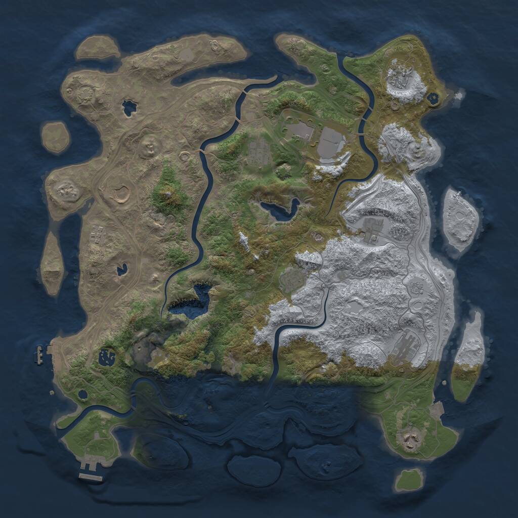 Rust Map: Procedural Map, Size: 4500, Seed: 951458322, 17 Monuments