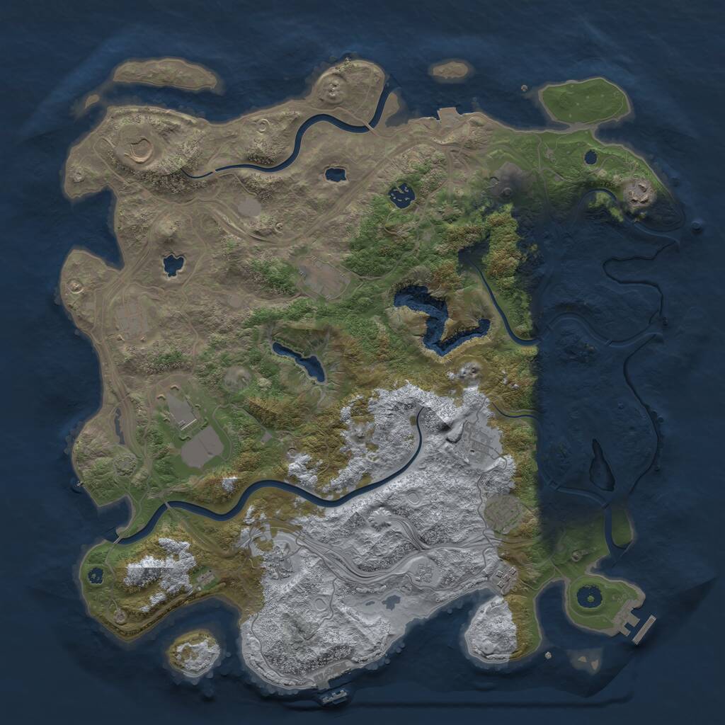 Rust Map: Procedural Map, Size: 4500, Seed: 136658938, 17 Monuments