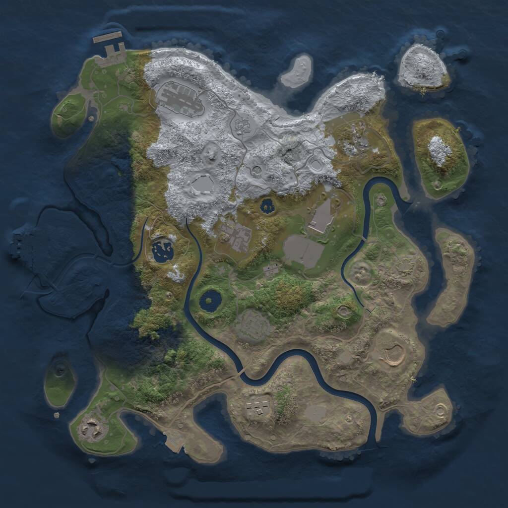 Rust Map: Procedural Map, Size: 3500, Seed: 72694603, 15 Monuments