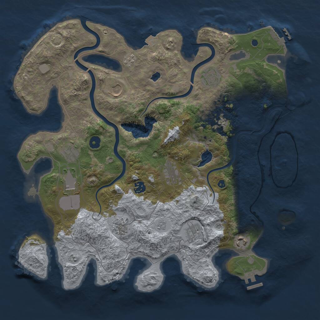 Rust Map: Procedural Map, Size: 4000, Seed: 178281125, 16 Monuments