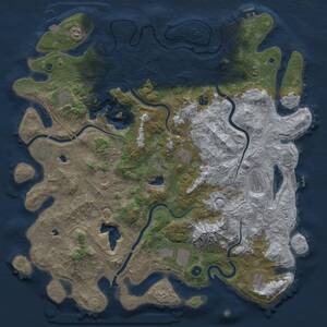 Thumbnail Rust Map: Procedural Map, Size: 5000, Seed: 714203406, 16 Monuments