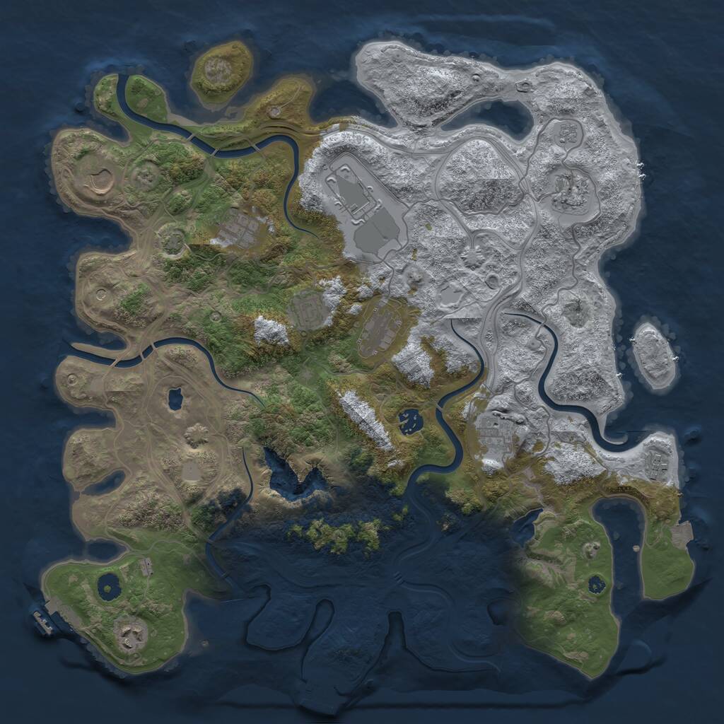 Rust Map: Procedural Map, Size: 4250, Seed: 2131762269, 16 Monuments