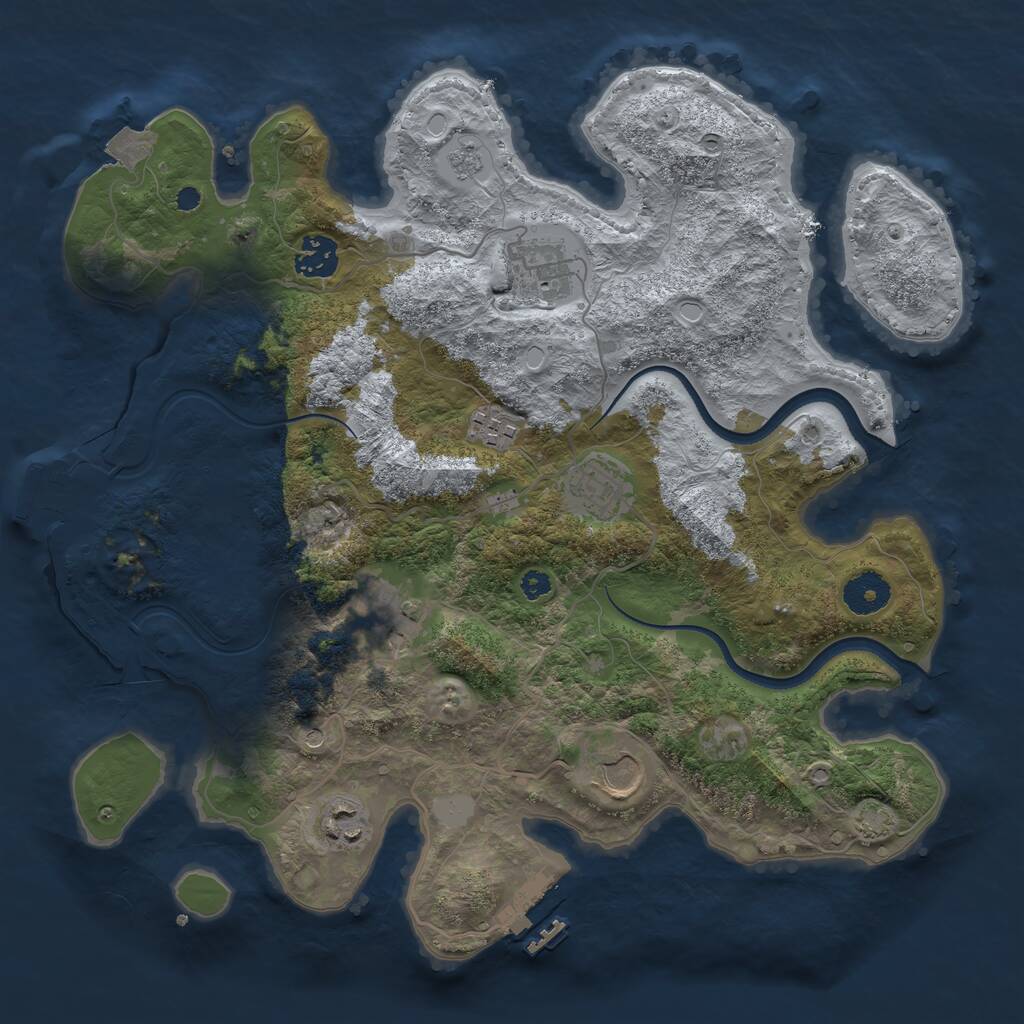 Rust Map: Procedural Map, Size: 3500, Seed: 1608824248, 13 Monuments