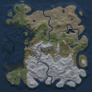 Thumbnail Rust Map: Procedural Map, Size: 5000, Seed: 357485847, 15 Monuments