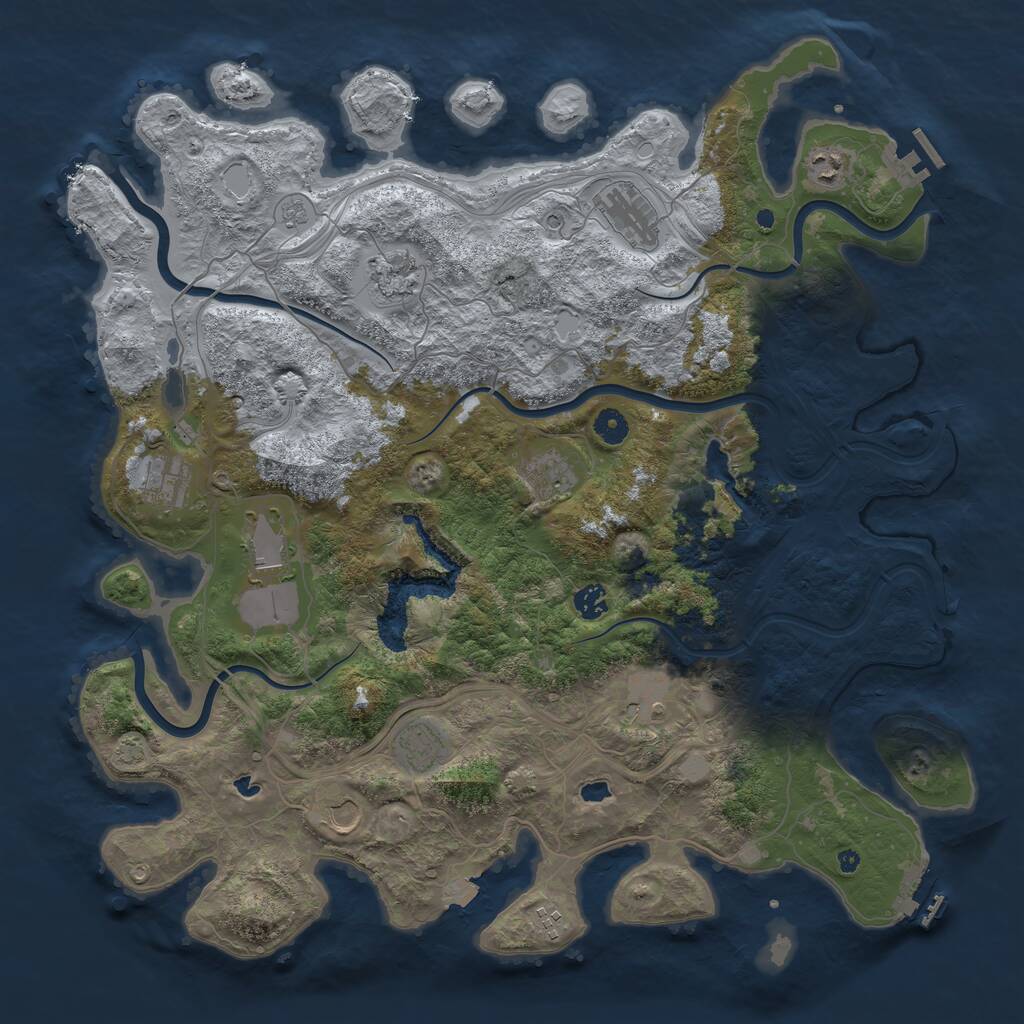 Rust Map: Procedural Map, Size: 4500, Seed: 199777426, 17 Monuments
