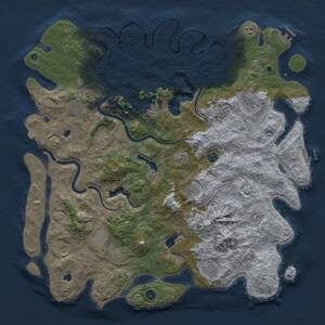 Thumbnail Rust Map: Procedural Map, Size: 5000, Seed: 1036504065, 17 Monuments