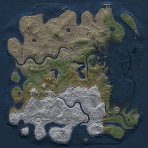 Thumbnail Rust Map: Procedural Map, Size: 4500, Seed: 636, 16 Monuments