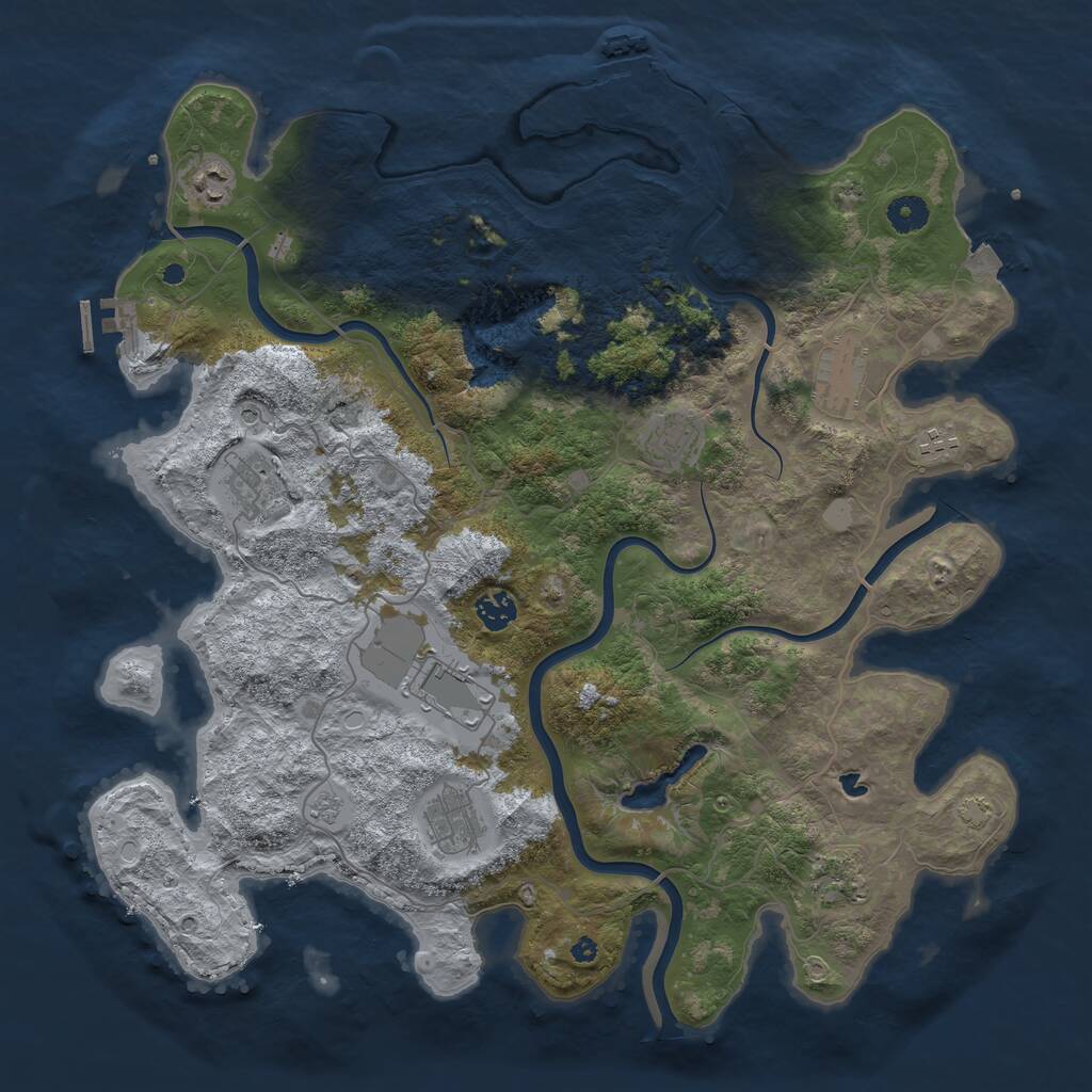 Rust Map: Procedural Map, Size: 4200, Seed: 158742, 15 Monuments