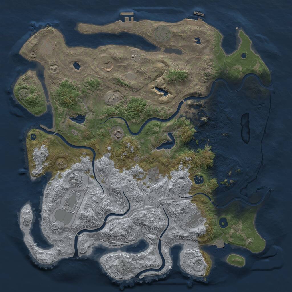 Rust Map: Procedural Map, Size: 4500, Seed: 102102025, 17 Monuments