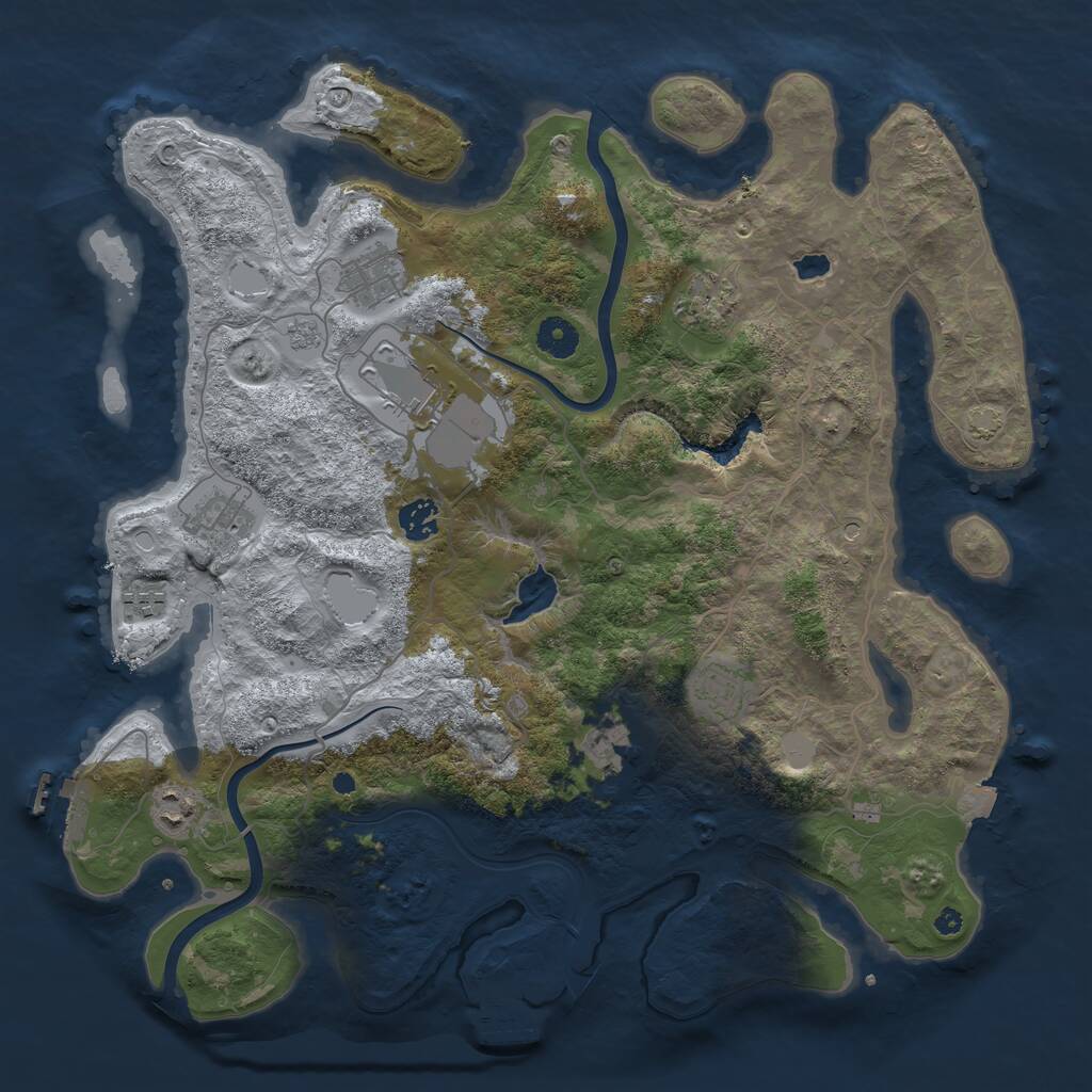 Rust Map: Procedural Map, Size: 4000, Seed: 990369, 15 Monuments