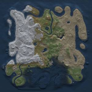 Thumbnail Rust Map: Procedural Map, Size: 4000, Seed: 990369, 15 Monuments