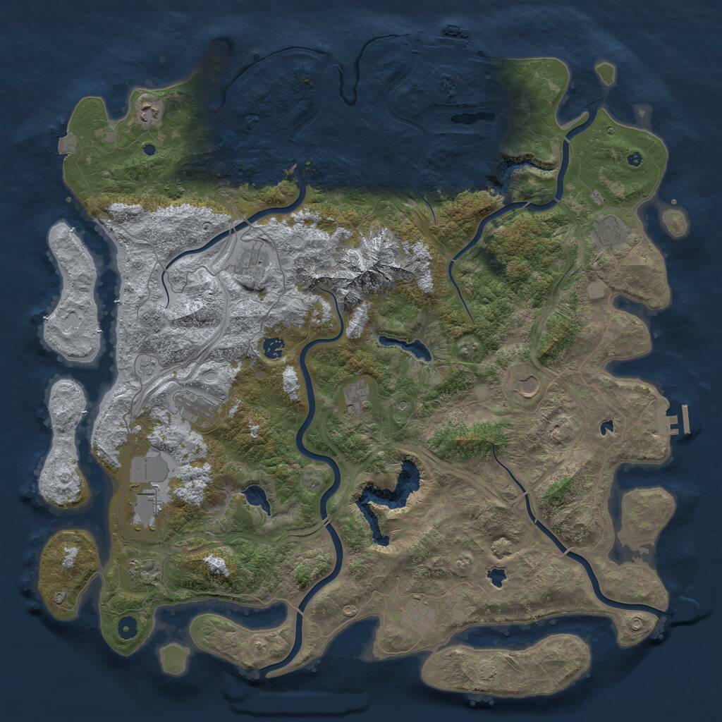 Rust Map: Procedural Map, Size: 5000, Seed: 744623318, 17 Monuments