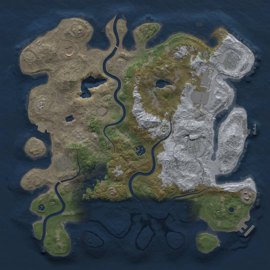Rust Map: Procedural Map, Size: 4000, Seed: 1021800101, 15 Monuments