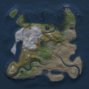Thumbnail Rust Map: Procedural Map, Size: 3000, Seed: 53102810, 8 Monuments