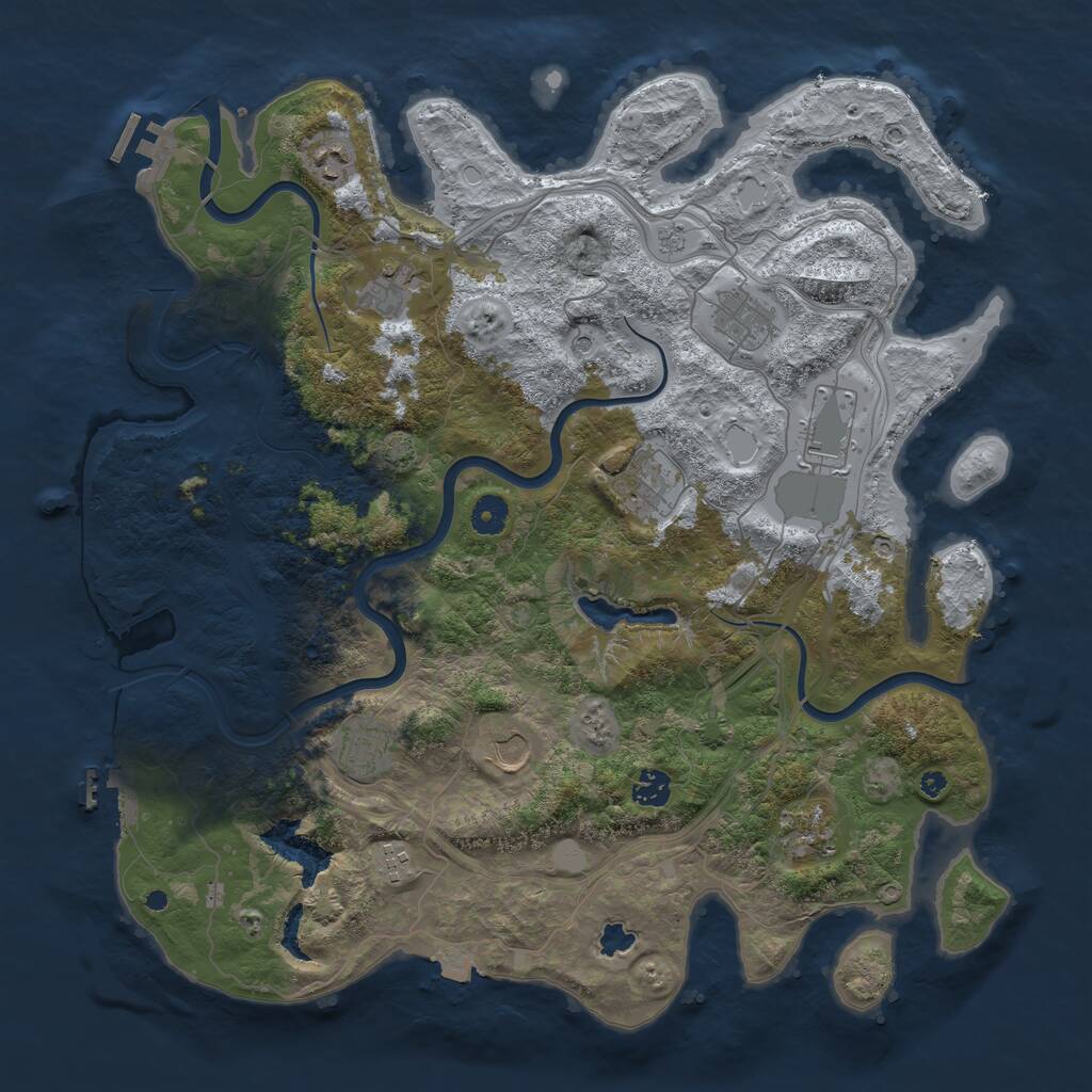 Rust Map: Procedural Map, Size: 4250, Seed: 20368283, 16 Monuments